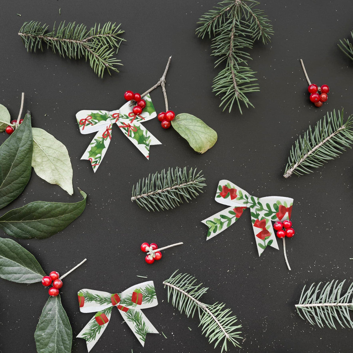 YKW Christmas Ribbon Set - 8 Festive Patterns, 24 Yards Total - 3/8" Wide Holiday Ribbon for Gift Wrapping, Tree Decorations, Crafts -Threaded Ribbon for Xmas Decor, DIY Projects YKW