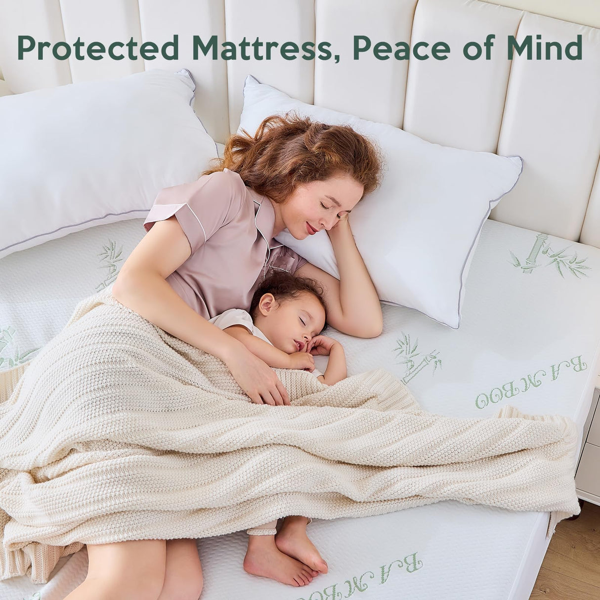 MUXHOMO Premium 100% Waterproof Queen Size Mattress Protector, Breathable Mattress Cover Queen Size Bed, Cooling 3D Air Fabric Bed Pad Cover, Deep Pocket 8"-21" MUXHOMO