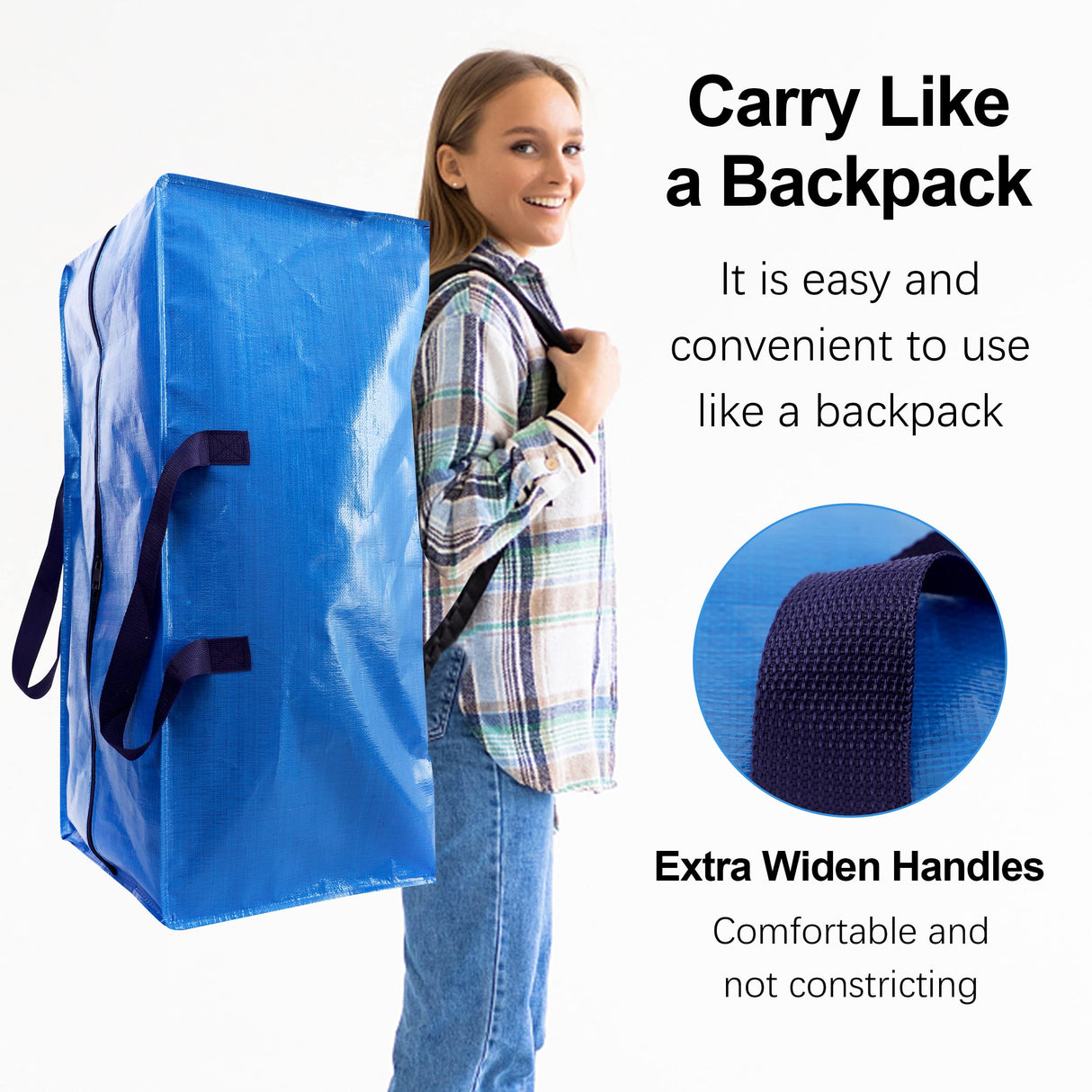 VELVETSURE Heavy Duty Extra Large Moving Bags W/Backpack Straps - Strong Handles & Zippers, Storage Totes For Space Saving, Fold Flat, Alternative to Box and Bin (Set of 6, Multicolor) VELVETSURE