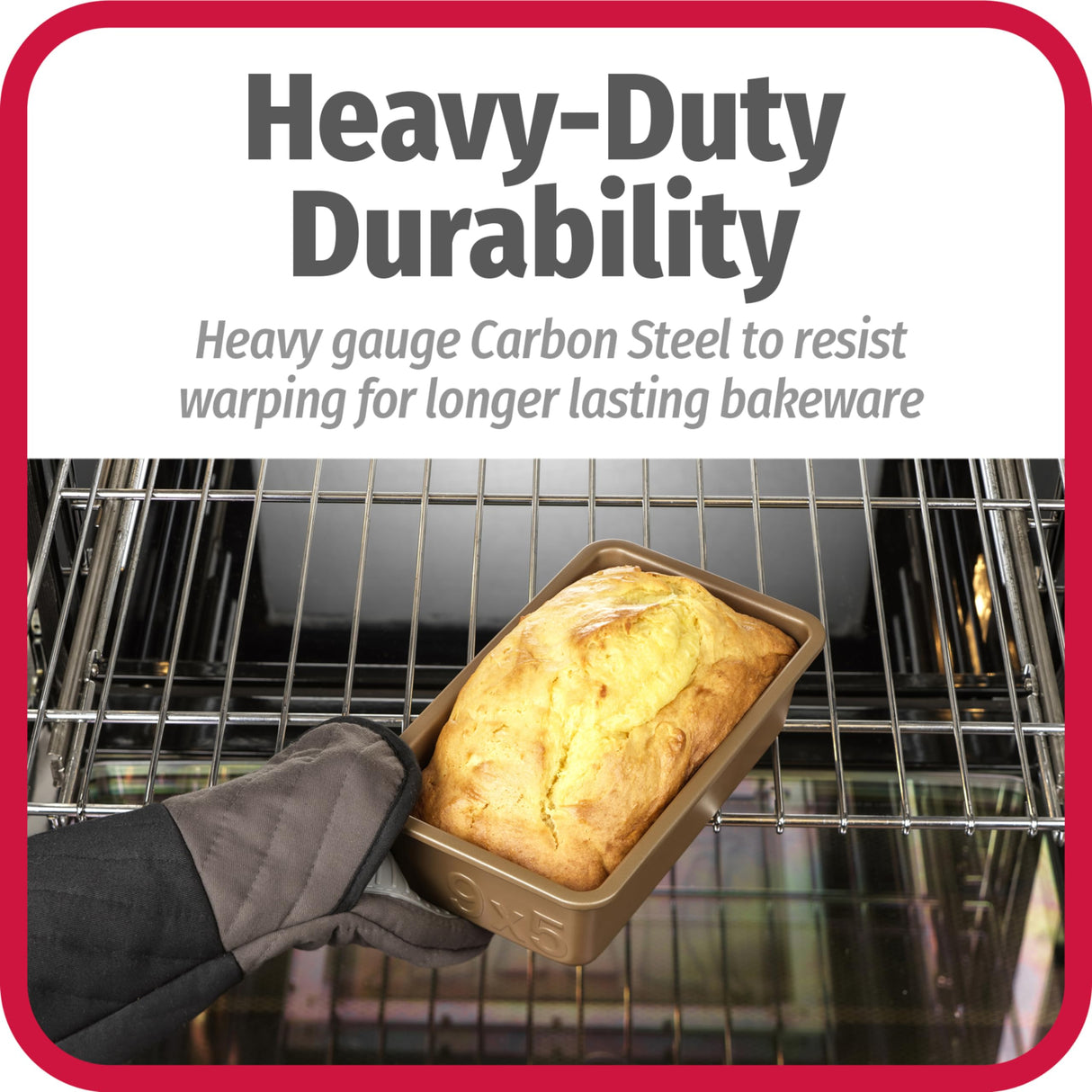 GoodCook BestBake Nonstick Textured Carbon Steel Loaf Pan, 9" x 5", Bronze GoodCook