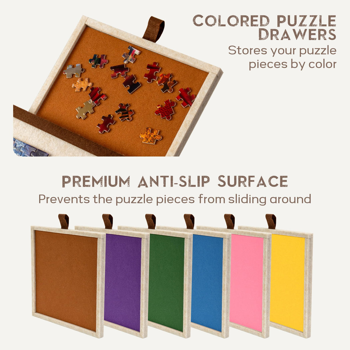 Becko US 2000 Piece Foldable & Tilting Puzzle Board with 6 Drawers & Cover, Lightweight & Portable Puzzle Table with Built-in Stand for Angle Adjustment, for 2000 1500 1000 Pieces Jigsaw Puzzles Becko US