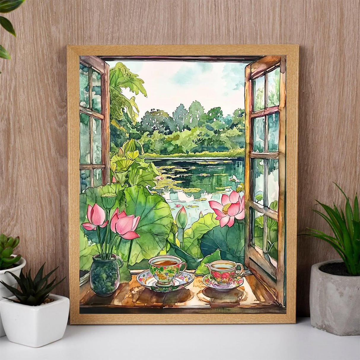 OKSGYTA Afternoon Tea Time Paint by Numbers for Adults Beginners Sunny Weather Painting by Number on Canvas Without Frame, DIY Flower Paint with Brushes Acrylic Paints for Gift Home Decor (16x20inch) OKSGYTA