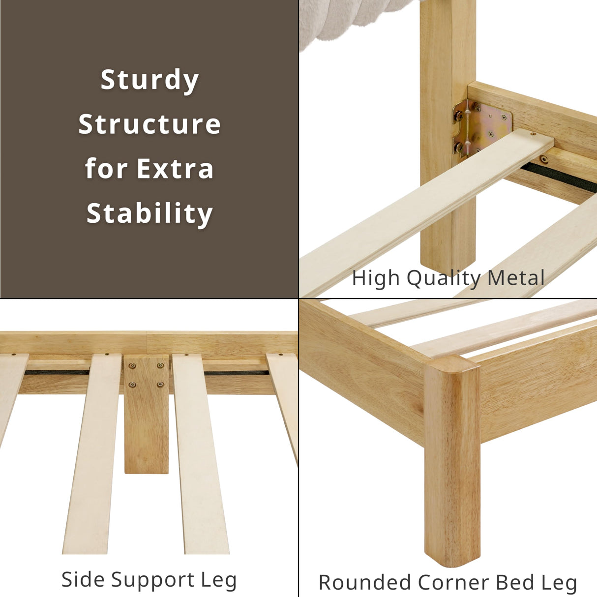 Evadne Modern Corduroy Queen Bed Frame with Tufted Headboard and Solid Wood Slats by HOMES: Inside + Out HOMES: Inside + Out