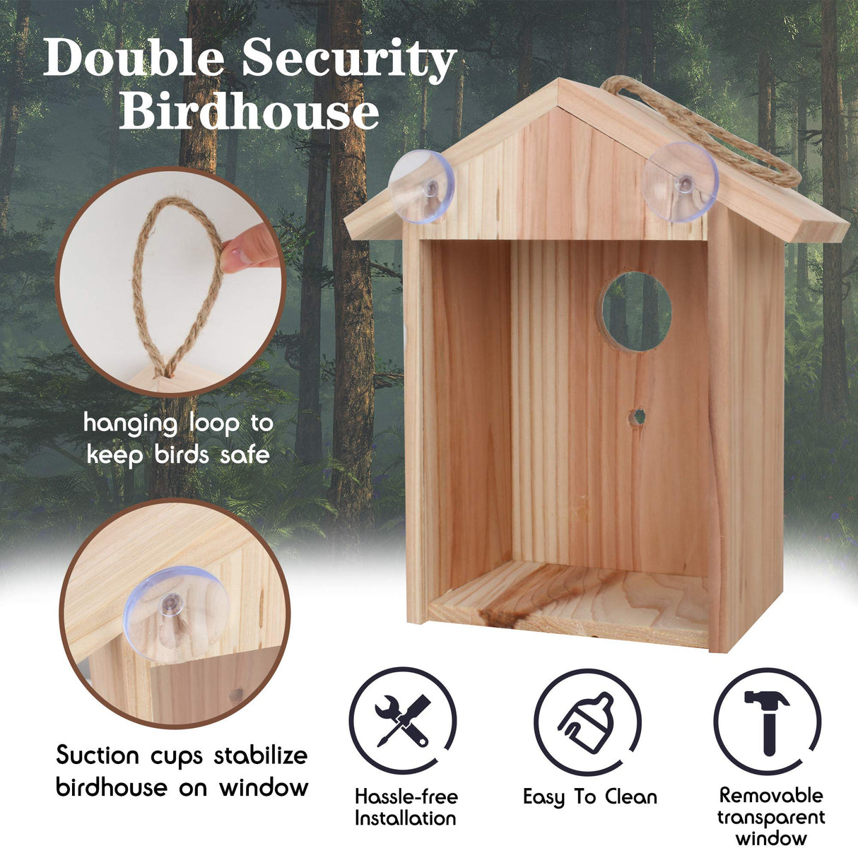Window Bird House with Paint Kit Window Birdhouse Spy Birdhouse with Strong Suction Cups See Through Birdhouse for Kids My Spy Clear Birdhouse, Clear Birdhouse, Bird Nest, Craft Nuts for Nature Outdoor Animal Products