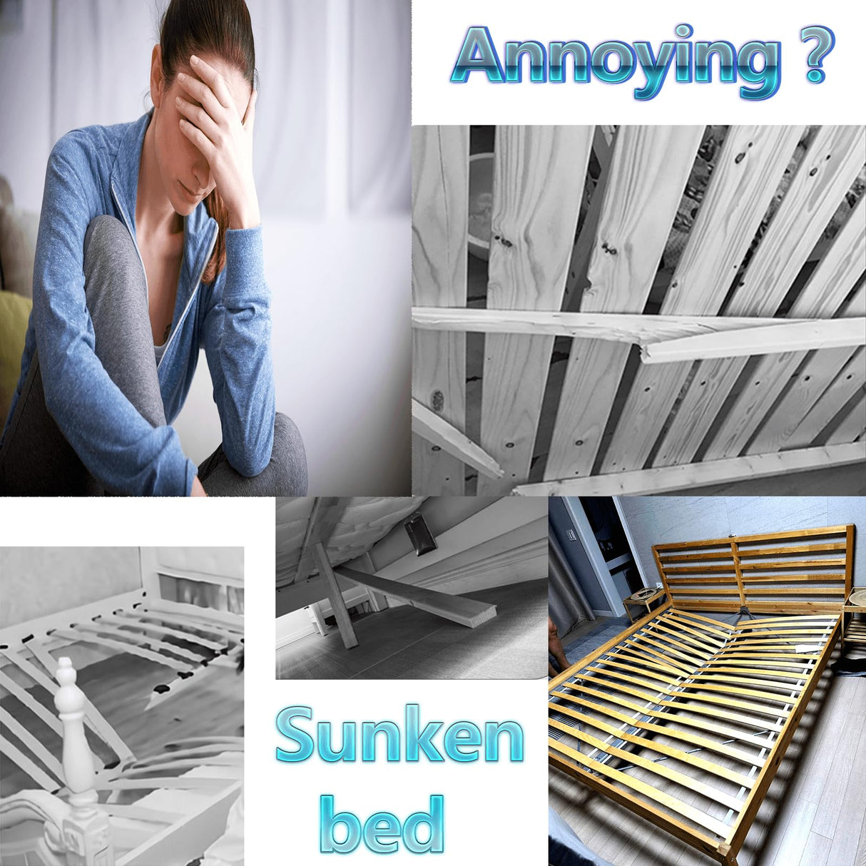 FafdBinm 4PC Bed Frame Support Legs Stabilizer Replacement Universal Slat Reinforcement 7.6-14.5 inch Black FafdBinm