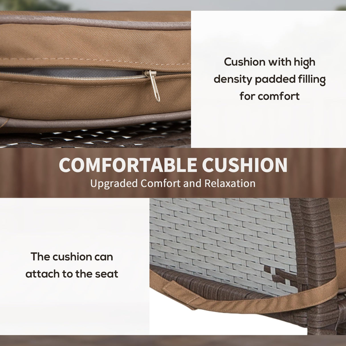 Outsunny 3 PCS Rattan Wicker Bar Set with Wood Grain Top Table and 2 Bar Stools for Outdoor, Patio, Poolside, Garden, Brown Outsunny