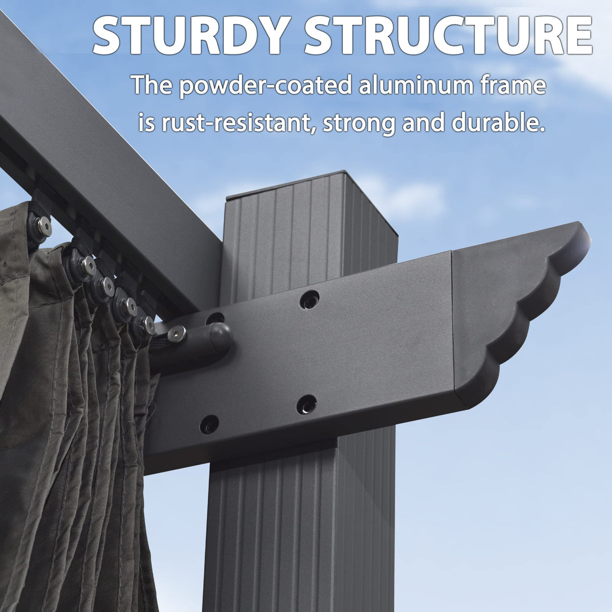 PURPLE LEAF 11' X 13' Outdoor Pergola with Retractable Canopy Aluminum Shelter for Porch Garden Beach Sun Shade Grape Trellis Pavilion Grill Gazebo Modern Backyard Deck Metal Patio Pergola Gray PURPLE LEAF