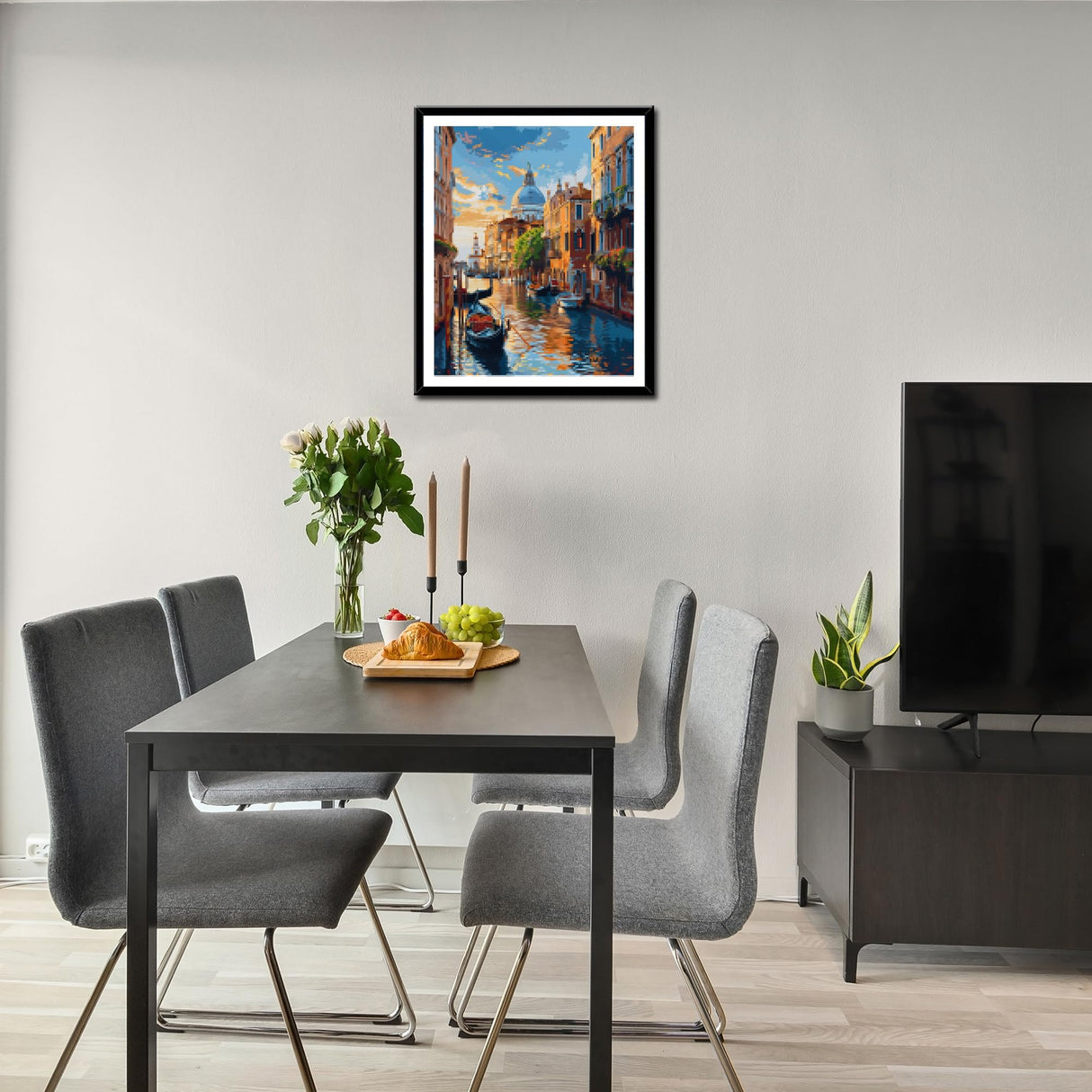 Venice Canal Paint by Number Kits for Adults, Traditional Architecture of Venice Paint by Numbers, Water City Boats Acrylic Oil Painting -Hand-Painted Gift for Home Decor Unframe(16×20inches) ARNLRDYA