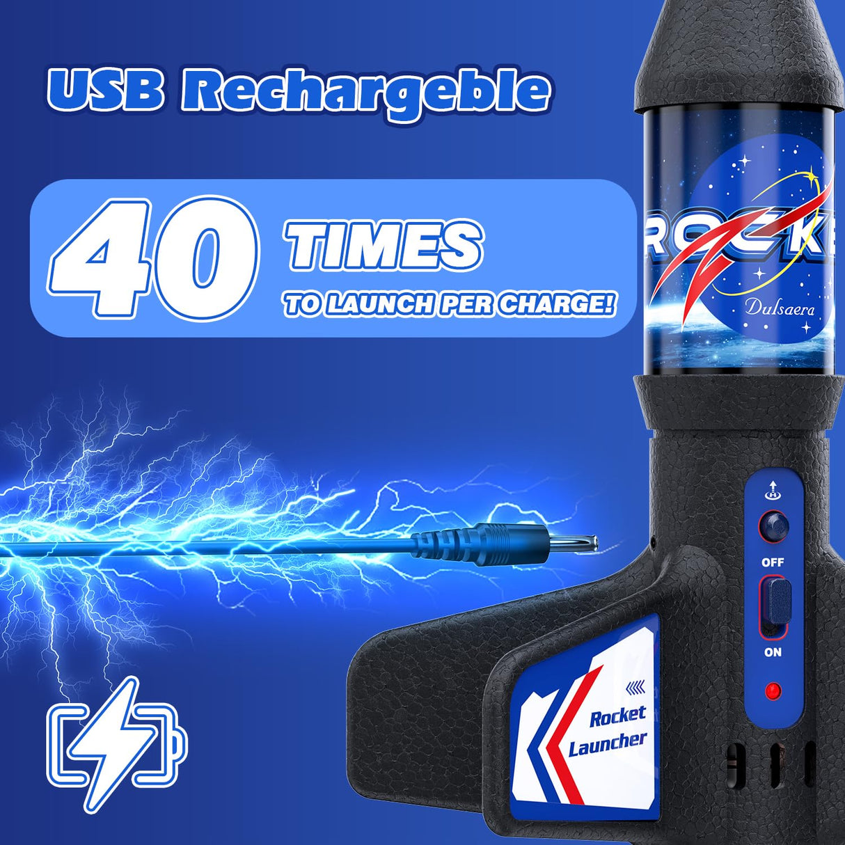 Demolike Rocket Launcher for Kids Automatic Launch 200 Feet Air Rocket Toy for Boy 10 Years Old Air Rocket with Safety Parachute and LED Outdoor Rocket Kits Toys Gifts for Kids Age 5 6 7 8 9 10 11 12 Demolike