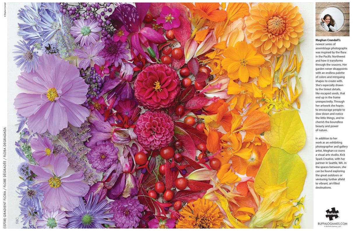 Buffalo Games - Meghan Crandall - Gradient Flora - 1000 Piece Jigsaw Puzzle for Adults -Challenging Puzzle Perfect for Game Nights - Finished Size is 26.75 x 19.75 Buffalo Games
