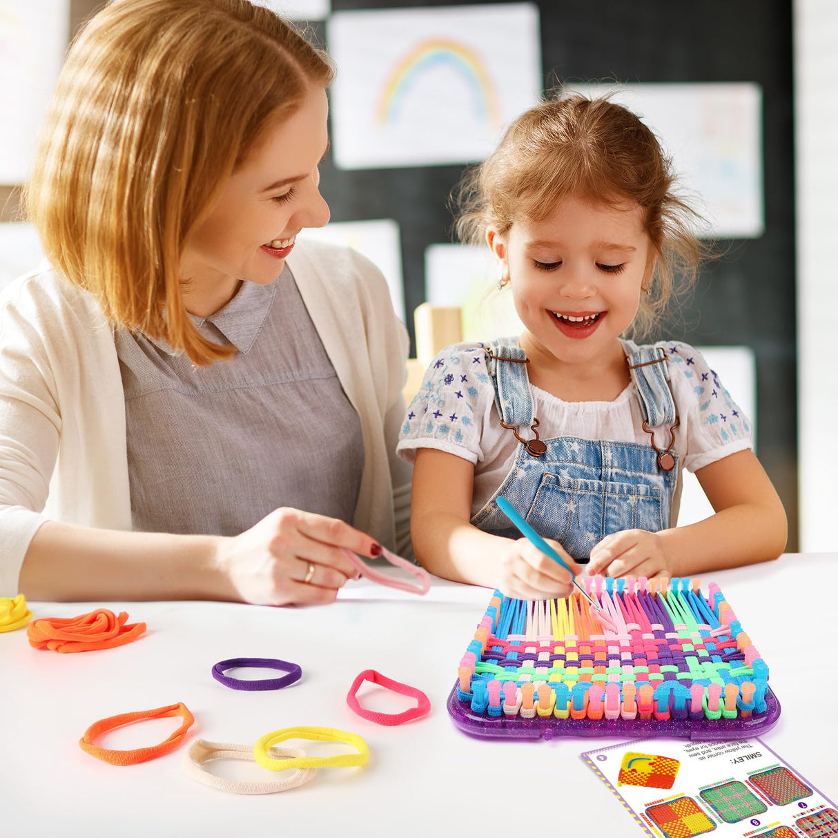 Weaving Loom Kit Toys Crafts - Arts and Crafts for Kids and Adults - Great Birthday Gifts for Girls Ages 6 7 8-12 13 Years Old - Sturdy Frame Potholder Loom Making Kits Portable Box and Craft Loops DDAI