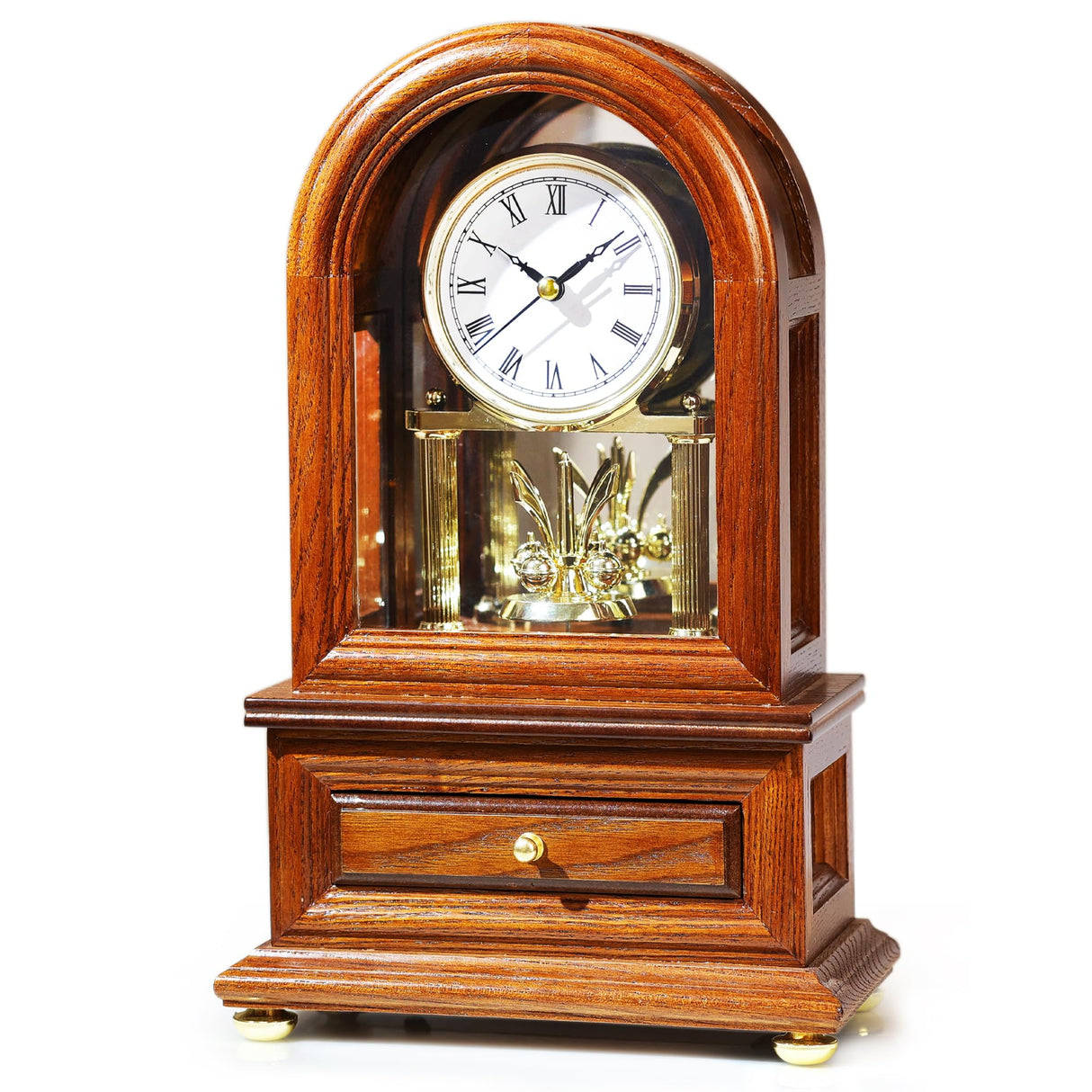 AYRELY® Wooden Table Anniversary Clock, Revolving Pendulum Mantel Clock, Antique Shelf Clock, Desk Grandfather Clock for Living Room, Home Decor Gift AYRELY
