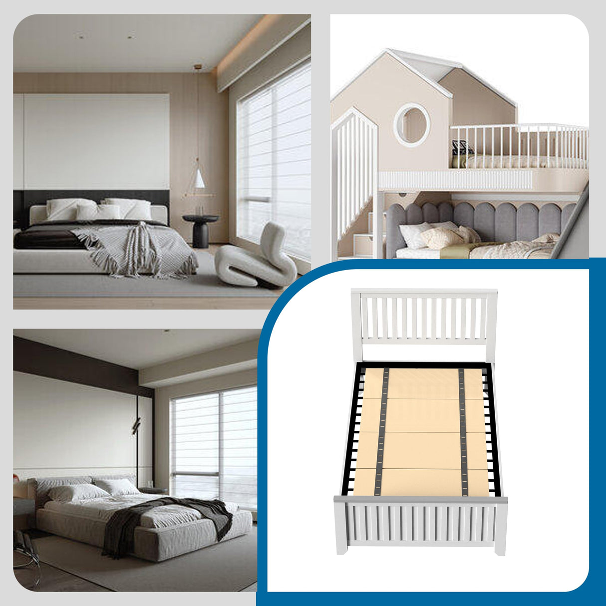 BBX-G Heavy Duty Thick Folding Box Spring, Mattress Supporting Wood Floor, Foldable Box Spring, Bed Support Slats, 60"x30" BBX-G