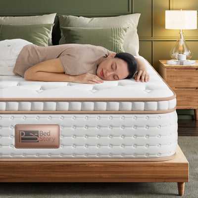 BedStory Firm Queen Mattress - 12 Inch Hybrid Mattress with Advanced Lumbar Support for Back Pain Relief - Motion Isolation and Reinforced Edges - Fiberglass-Free, CertiPUR-US, 365-Night Trial