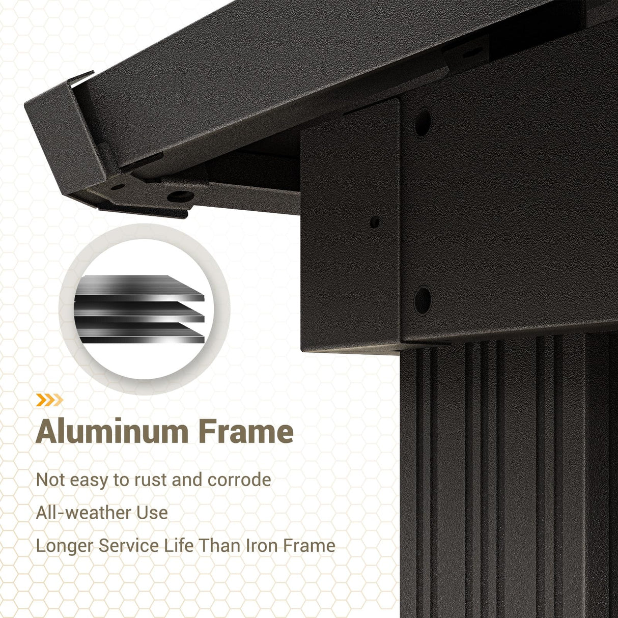 UDPATIO 12' x 16' Hardtop Gazebo, Outdoor Aluminum Gazebo with Galvanized Steel Double Roof, Permanent Metal Canopy with Curtains and Netting for Patio, Garden, Lawn, Backyard, Deck, Beige UDPATIO