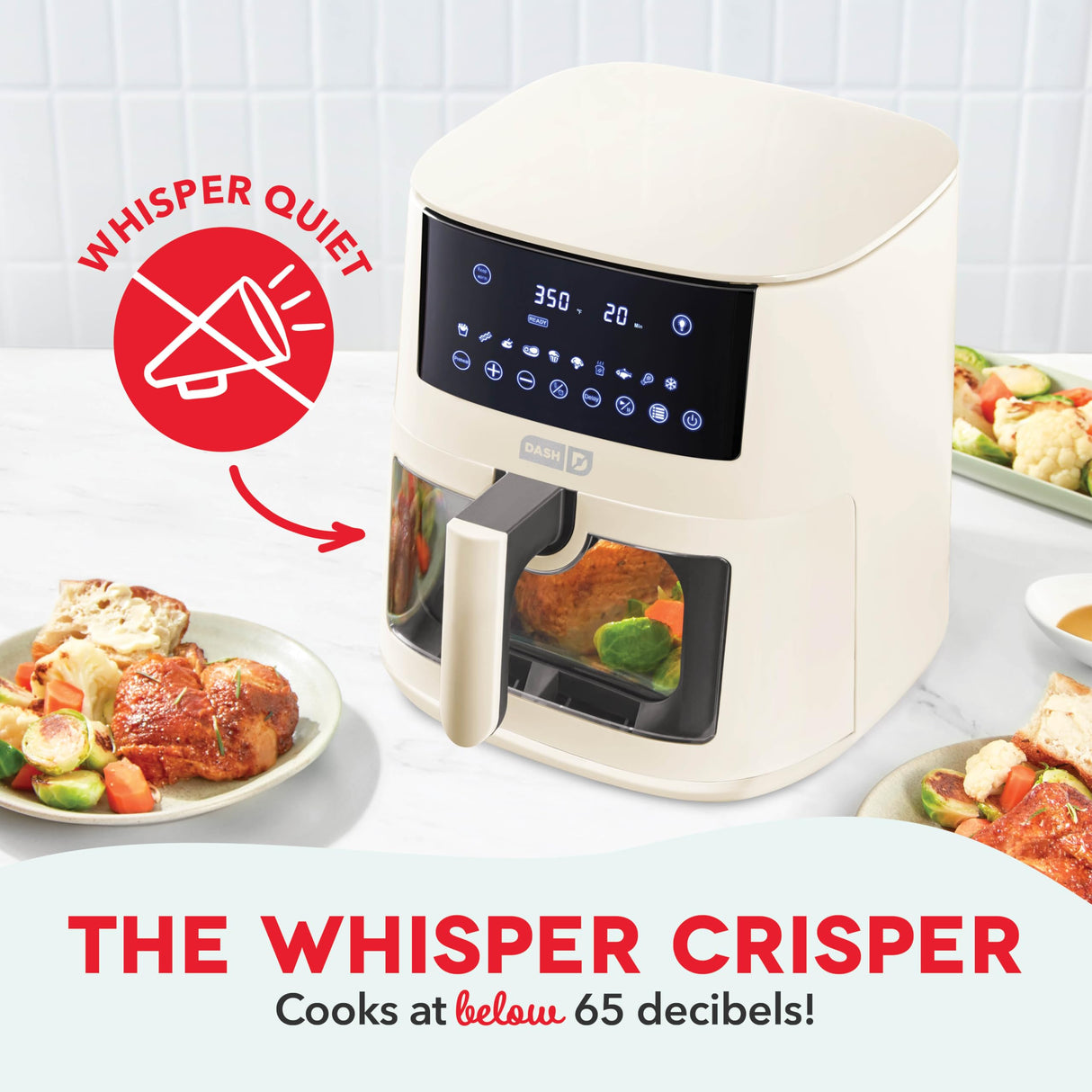 DASH 7qt Clear View Digital Air Fryer - Cream DASH