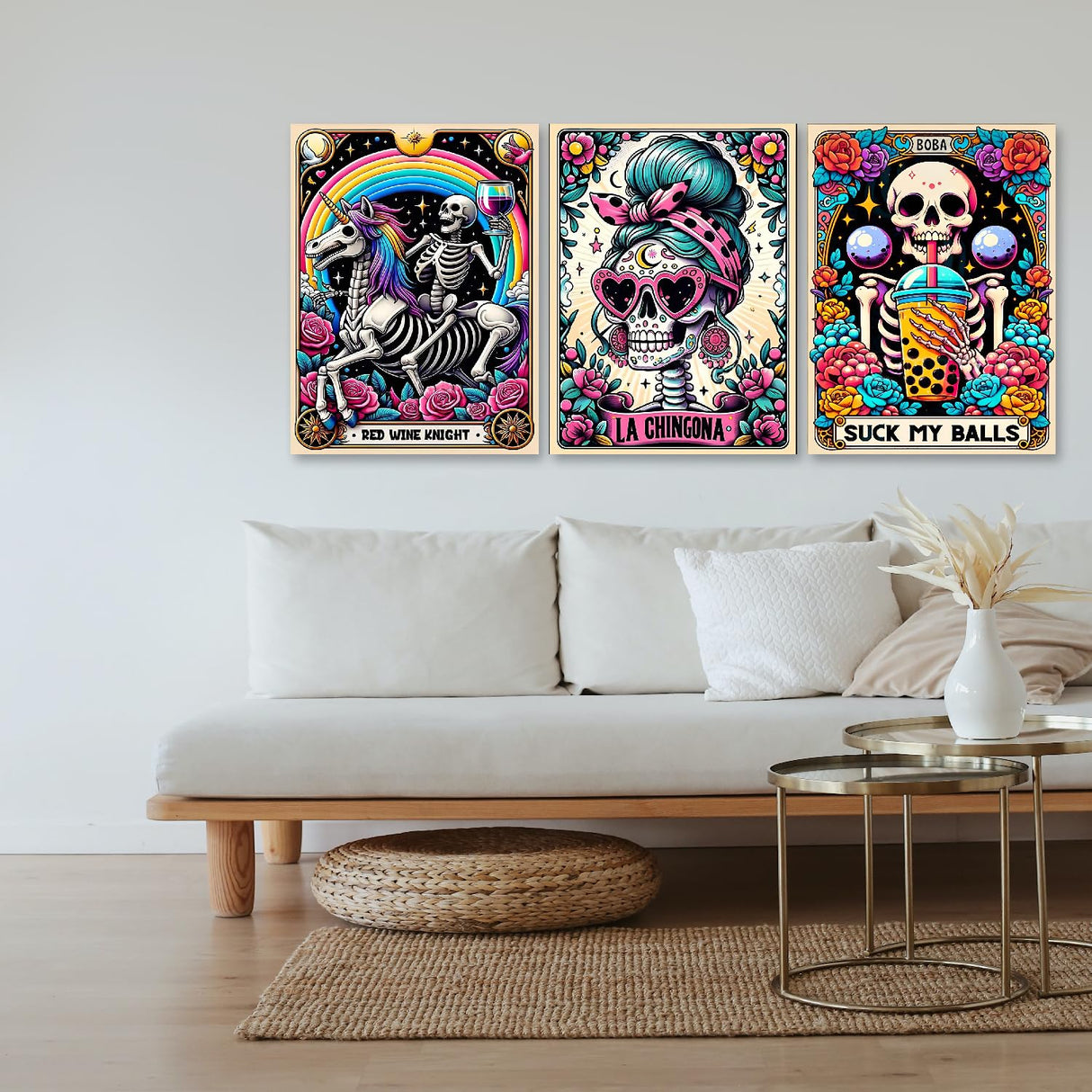 LWZAYS 6 Packs DIY Skull Diamond Painting Kits for Adults, Halloween Skull Tarot Diamond Art Kits for Beginners, Full Round Dots Diamond Arts and Crafts for Home Wall Decor Gifts(12x16 inch) LWZAYS