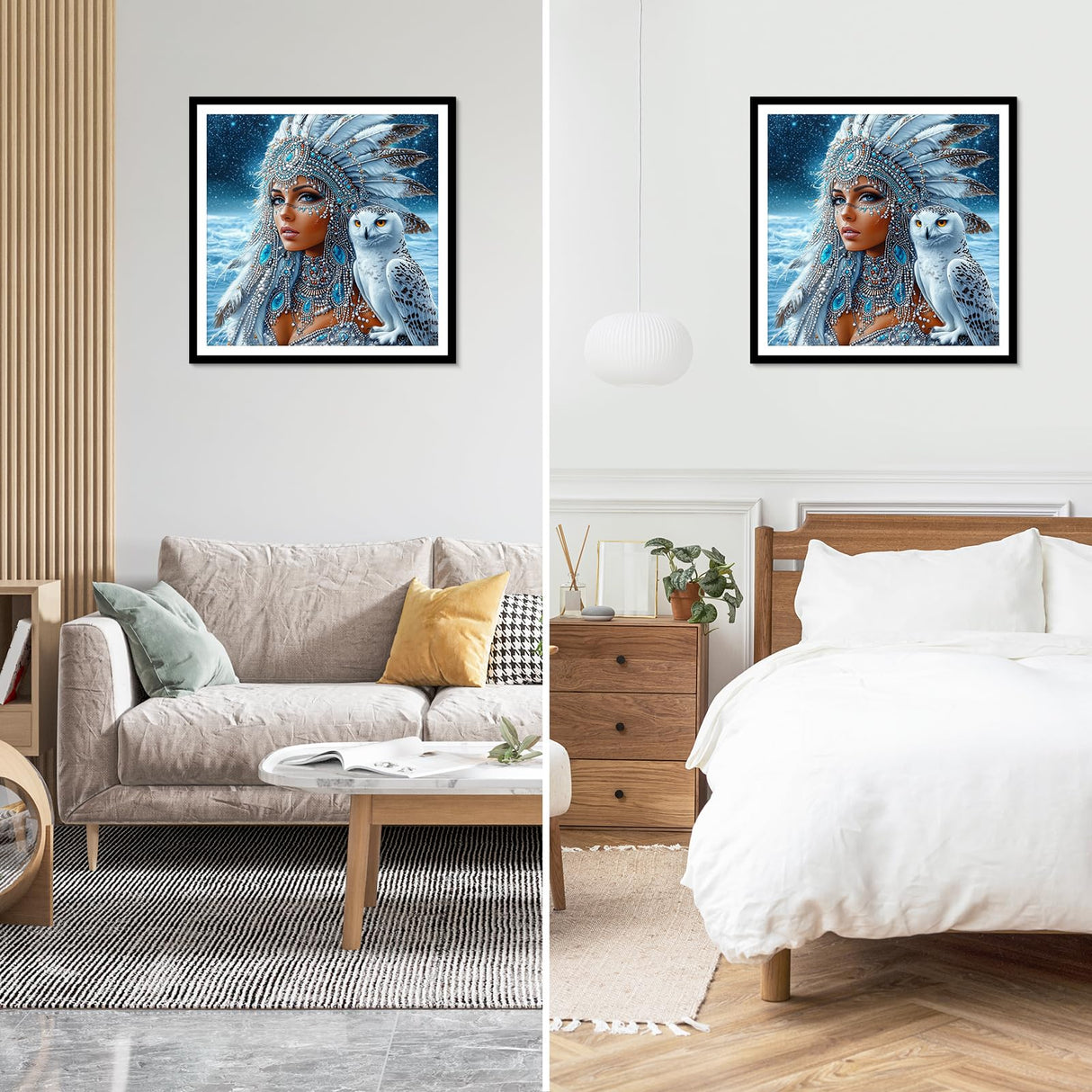 NEWENMO Fairy Diamonds Painting Kits for Adults Beginner DIY 5D Owl Diamond Art Paint with Round Diamonds, Full Drill Gem Art Diamonds Painting for Craft Home Wall Decor 12x12 in NEWENMO