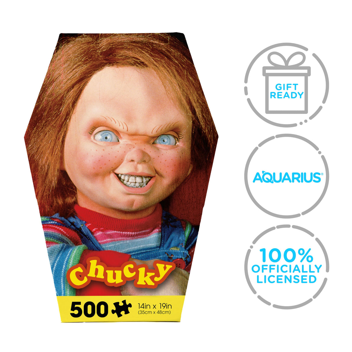AQUARIUS Chucky I'm Your Friend 500pc Puzzle (500 Piece Jigsaw Puzzle) - Glare Free - Precision Fit - Officially Licensed Chucky Movie Merchandise & Collectibles - 14x19 Inches AQUARIUS