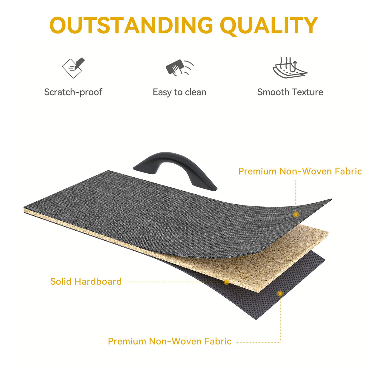 DWVO Storage Tower with 4 Drawers - Fabric Dresser, Organizer Unit for Bedroom, Living Room, Closets - Sturdy Steel Frame, Easy Pull Fabric Bins & Wooden Top DWVO