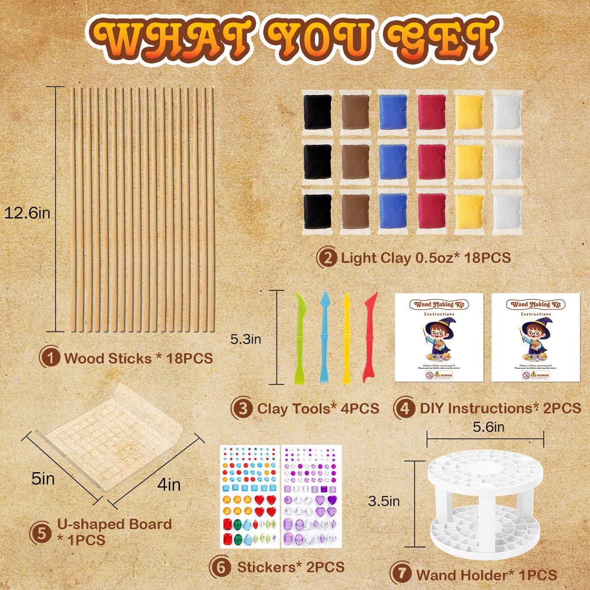 EnchantZone Magic Wand Making Kit DIY Wizard Princess Wand Craft Set for Kids Make Your Own Wands for Birthday Party Favors, Deluxe Accessories to Make 18 Wands EnchantZone