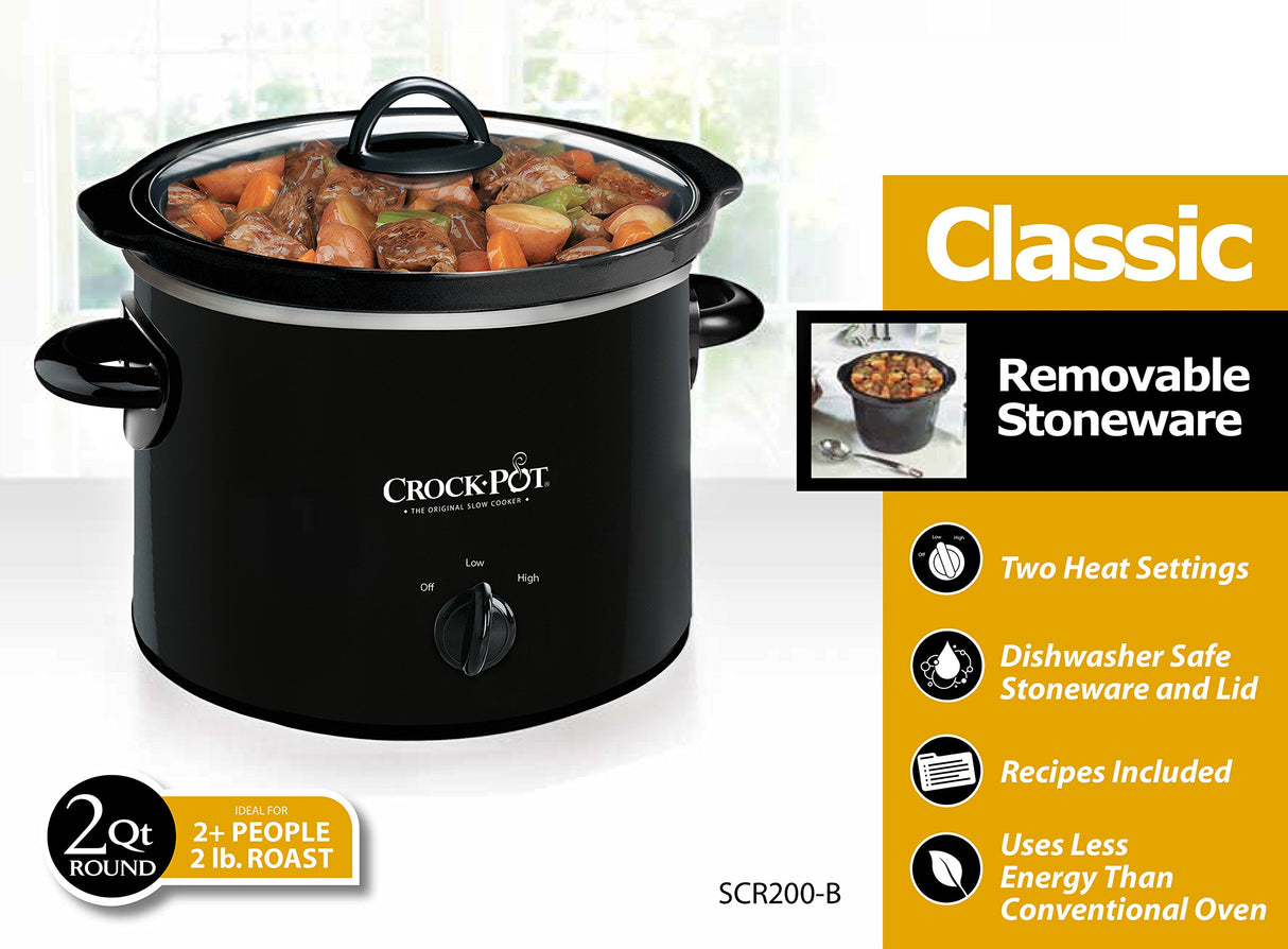Crockpot® 2-Quart Classic Slow Cooker, Small Slow Cooker, Black Crock-Pot