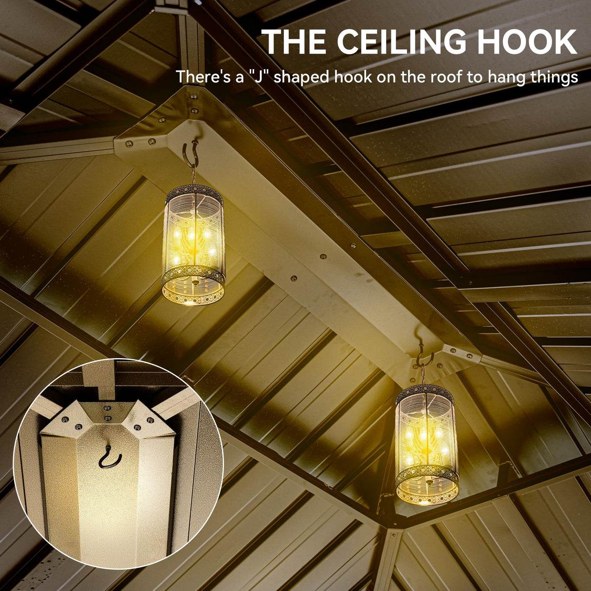 YITAHOME 10x12ft Hardtop Gazebo with Nettings and Curtains, Heavy Duty Double Roof Galvanized Steel Outdoor Combined of Horizontal Vertical Stripes Roof for Patio, Backyard, Deck, Lawn (Bronze) YITAHOME