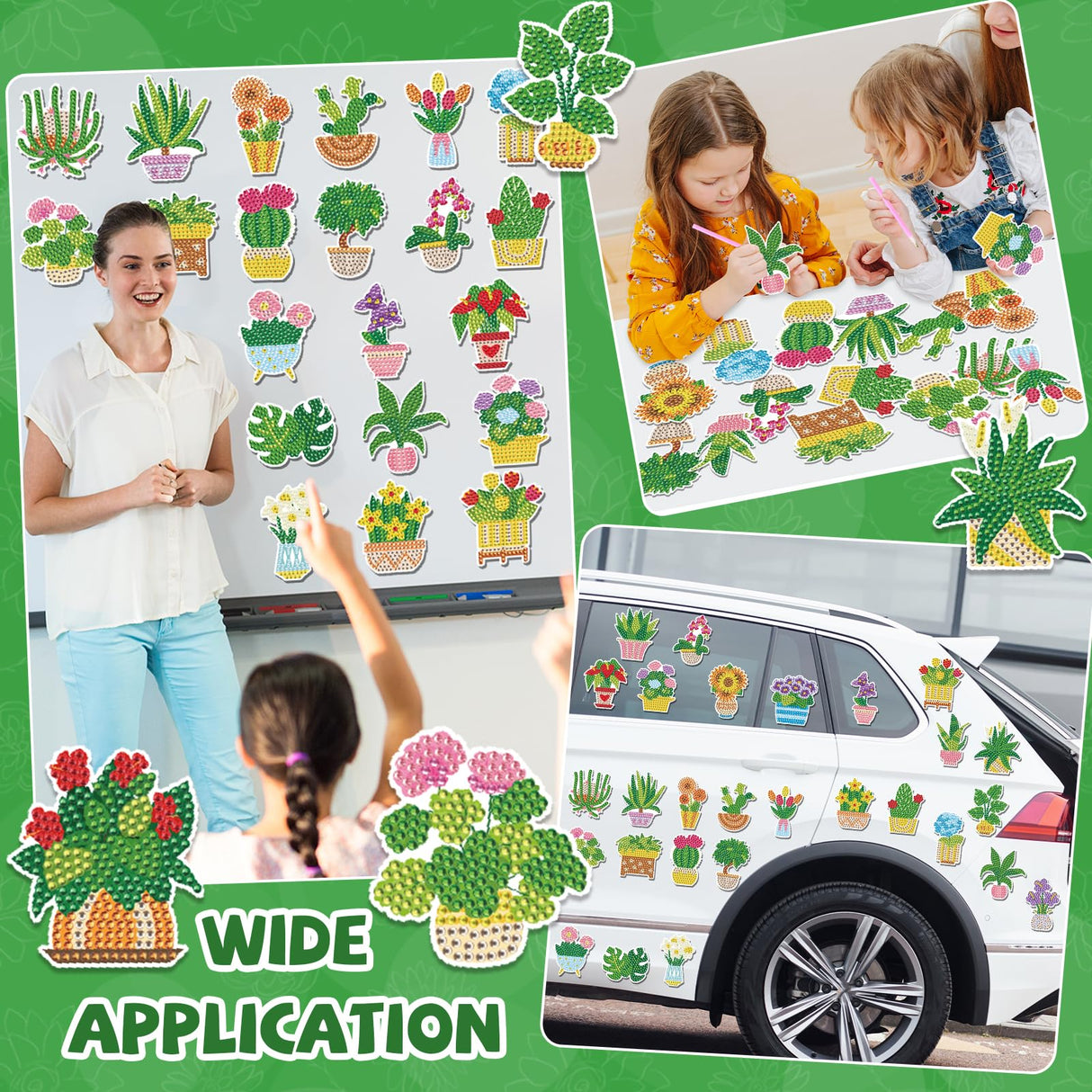 chiazllta 30 Pcs Summer Diamond Painting Magnets Flower Arts Crafts Kit Flower Refrigerator Magnetic Sticker Diamond Fridge Magnet for Adults DIY Home Decoration chiazllta