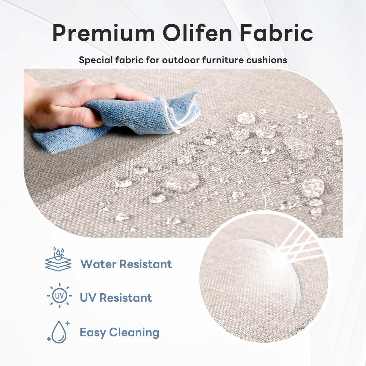 Artfurniz 6" Thicker Outdoor Chair Cushion 8 Sets - 24" *24" *6" Waterproof Patio Furniture Cushions with Removable Cover, 28D High Density Sponge Filling Thicken Outdoor Patio Cushions - Beige Artfurniz