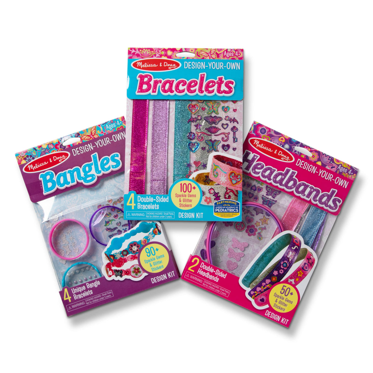 Melissa & Doug Design-Your-Own Jewelry-Making Kits - Bangles, Headbands, and Bracelets - DIY , Decorate With Stickers, Crafting Set For Kids Ages 4+ Melissa & Doug