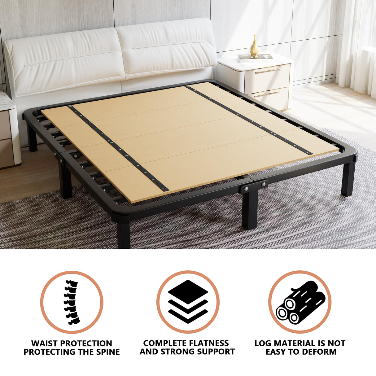 Imperius Foldable Box Spring, Bunkie Board, Bed Support Slats, Bed Boards for Under, Twin (60x30) Imperius