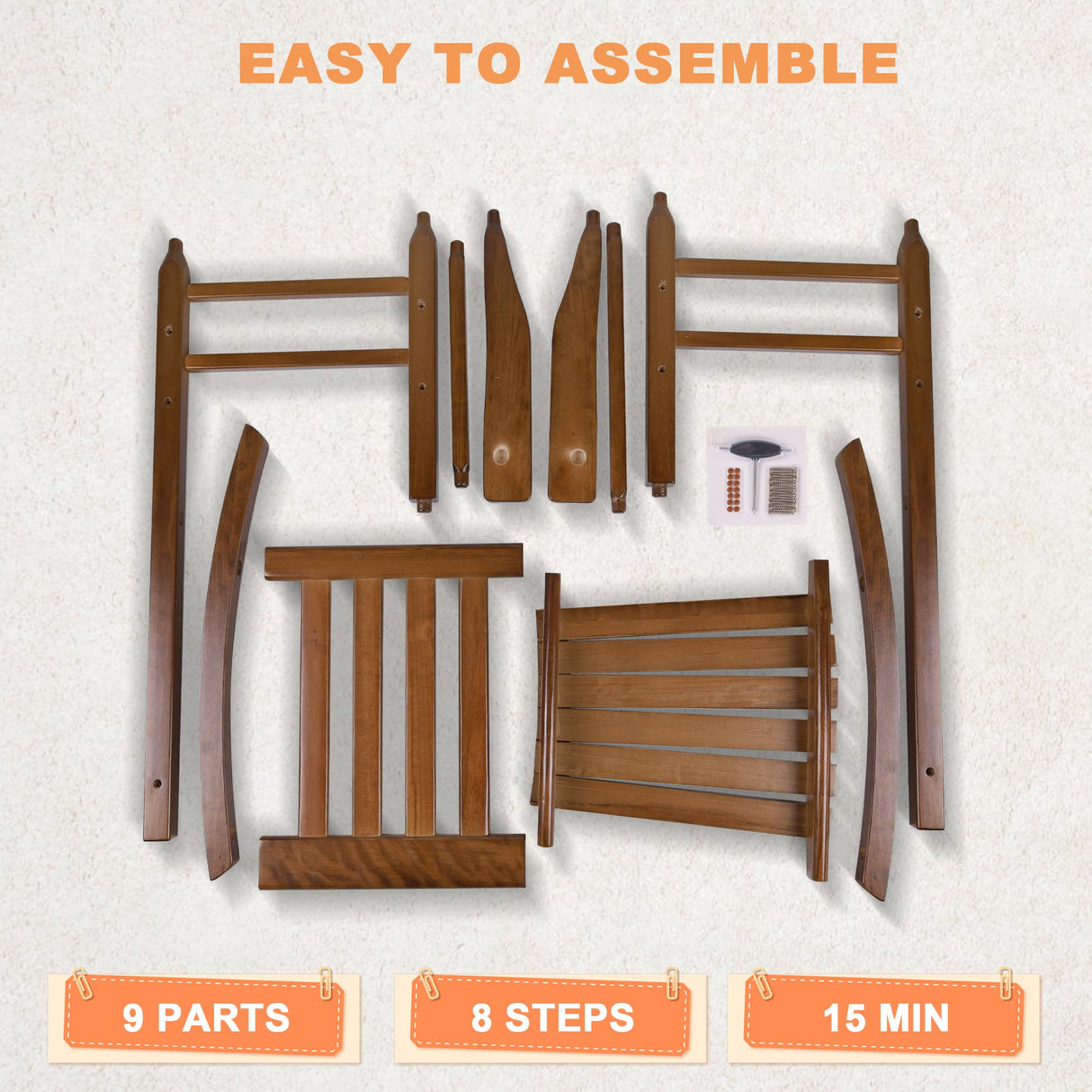 Hngilkoo Wooden Rocking Chair for Toddlers and Children Comfy Recliner Rocker for Baby Girls Outdoor Lounge Chair for Kids Age 6-10 Indoor Brown Hngilkoo