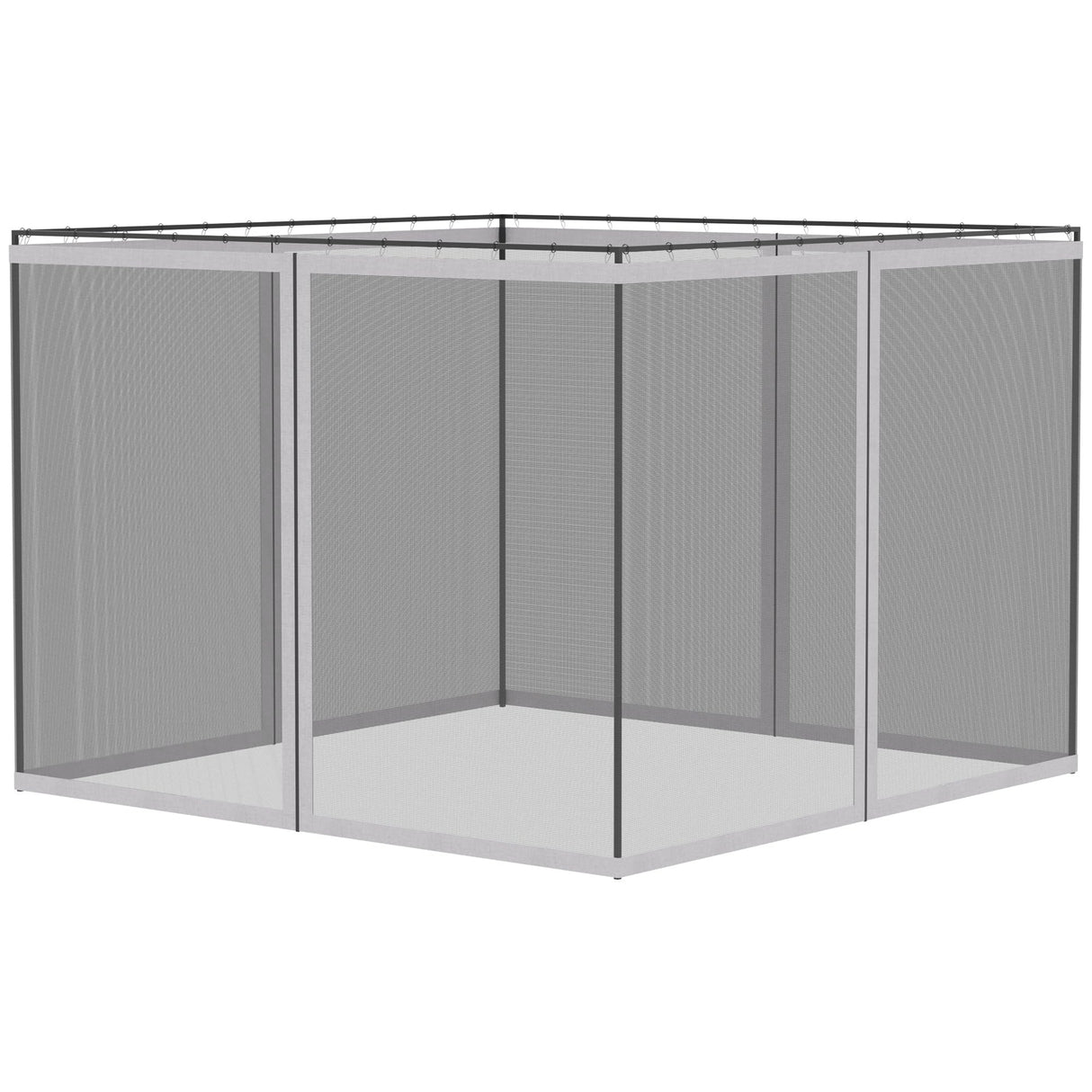 Outsunny 10' x 13' Universal Replacement Mesh Sidewall Netting for Patio Gazebos and Canopy Tents with Zippers, (Sidewall Only), White Outsunny