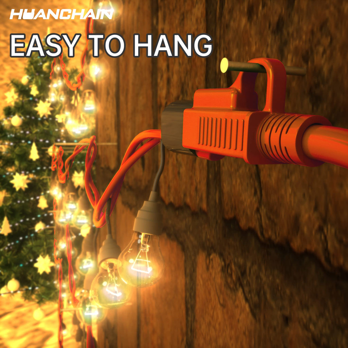 HUANCHAIN Outdoor Extension Cord 75 Foot Waterproof, 16/3 Gauge Flexible Cold-Resistant Appliance Extension Cord Outside, 10A 1250W 16AWG SJTW, 3 Prong Heavy Duty Electric Cord Orange, ETL huanchain