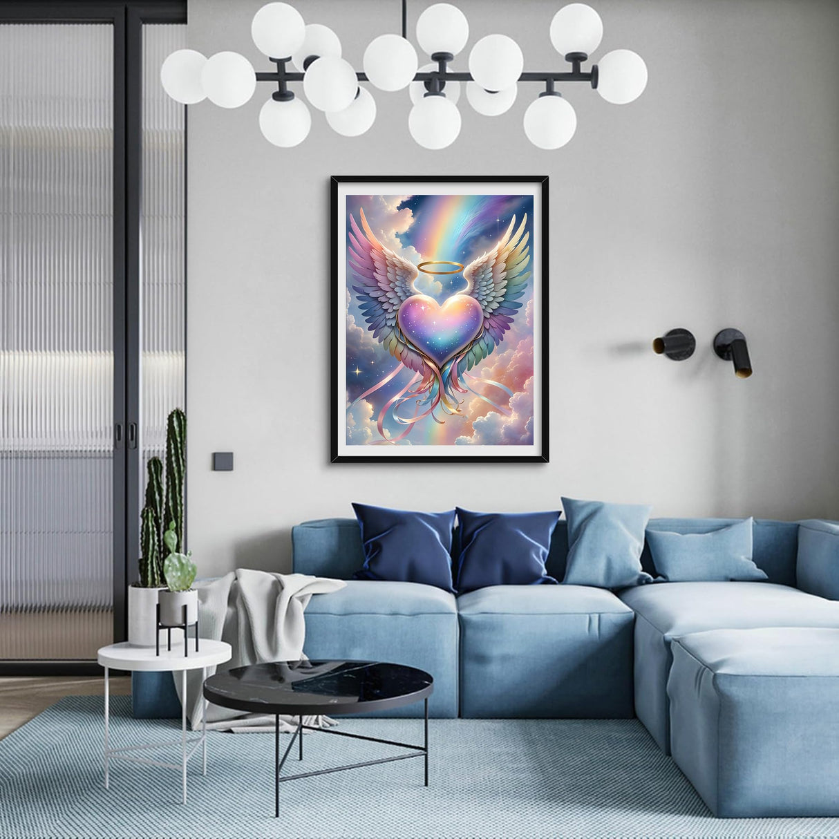 GMETINC Angle Love Heart Diamond Painting Kits for Adults, Flower DIY 5D Diamond Art Kits Full Drill Diamond Dots Paintings with Diamonds Gem Art and Crafts Home Decor 12x16inch GMETNIC