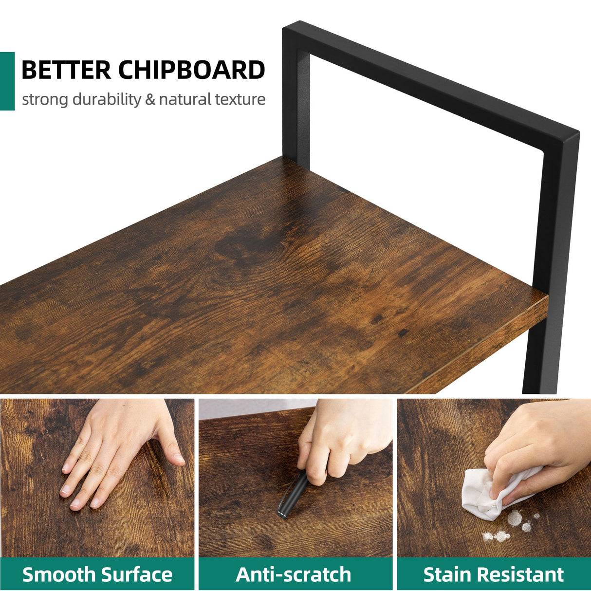 YITAHOME Rustic Brown 6-Tier Industrial Bookshelf - Open Display Storage Rack for Home and Office YITAHOME