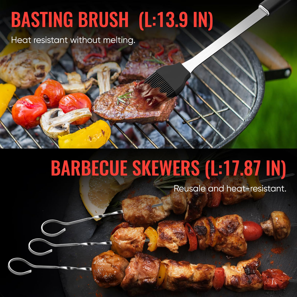BBQ Accessories Grill Tools Set,Stainless Steel Barbecue Grill Accessories for Outdoor Grill,Barbecue Utensils Grilling Accessories Grilling Gifts for Men,Father's Day/Christmas/Thanksgiving Day Maywe Tanso