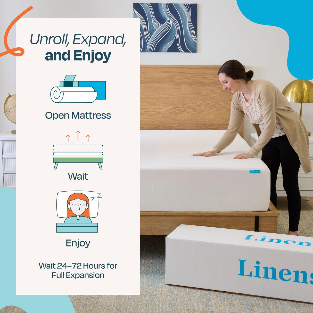 Linenspa 12 Inch Gel Infused Memory Foam Mattress – Twin Size – Plush - Cooling Gel - Mattress in a Box - Primary or Guest Bedroom - Pressure Relieving and Breathable – CertiPUR-US Certified Linenspa