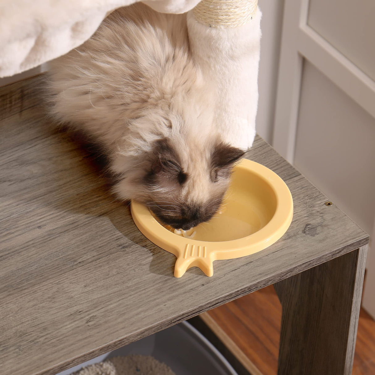 Hey-brother Cat Tree with Litter Box Enclosure, All-in-one Cat Tower for Indoor Cats with Large Hammock, Bed, Food Station, Scratching Posts, Modern Style Pet Furniture, Rustic Gray MPJ100SG Hey-brother