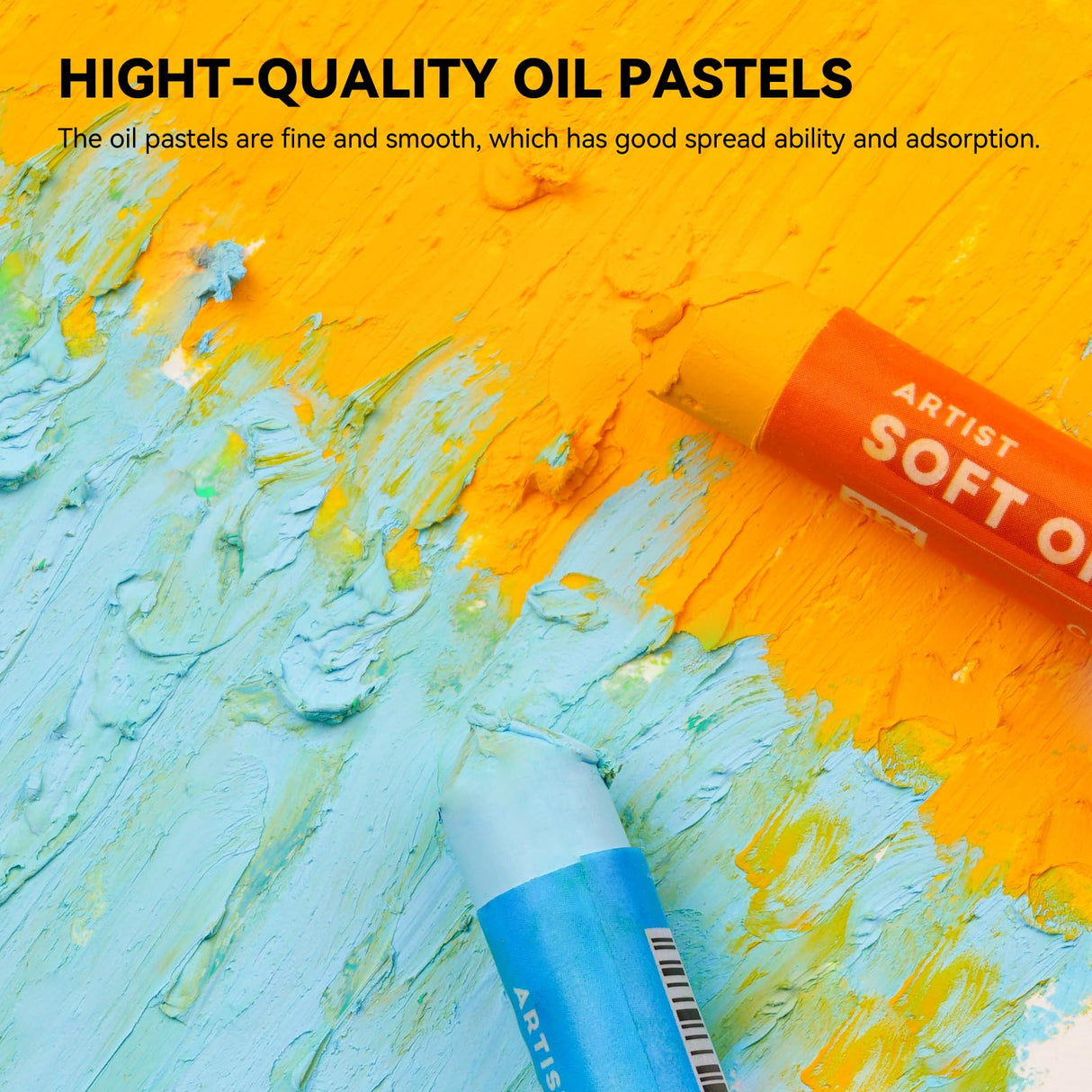 Arrtx Artist Oil Pastels 48 Colors Set, Soft Oil Pastel Vibrant and Creamy, Professional Oil Pastel Crayons Set Art Supplies for Artist and Beginners Arrtx