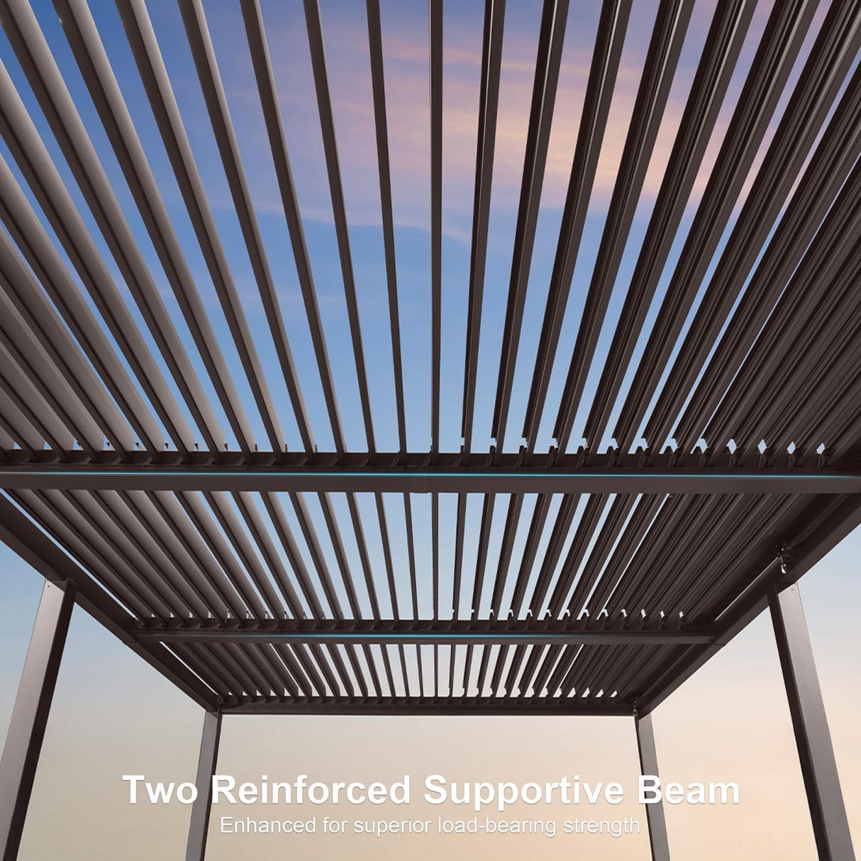 PURPLE LEAF 11' x 21' Louvered Pergola Outdoor Adjustable Louvre Shade Modern Patio Aluminum Pergola with Retractable Roof for Deck Backyard Garden Hardtop Gazebo PURPLE LEAF