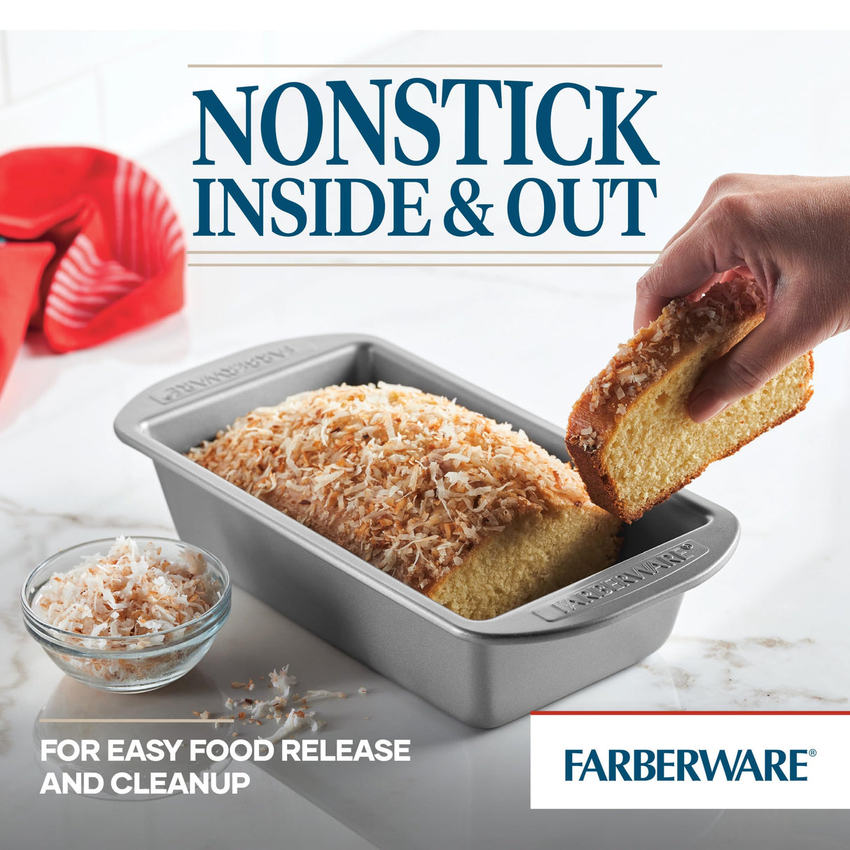 Farberware Nonstick Bakeware 9-Inch x 5-Inch Loaf Pan, Gray - Farberware