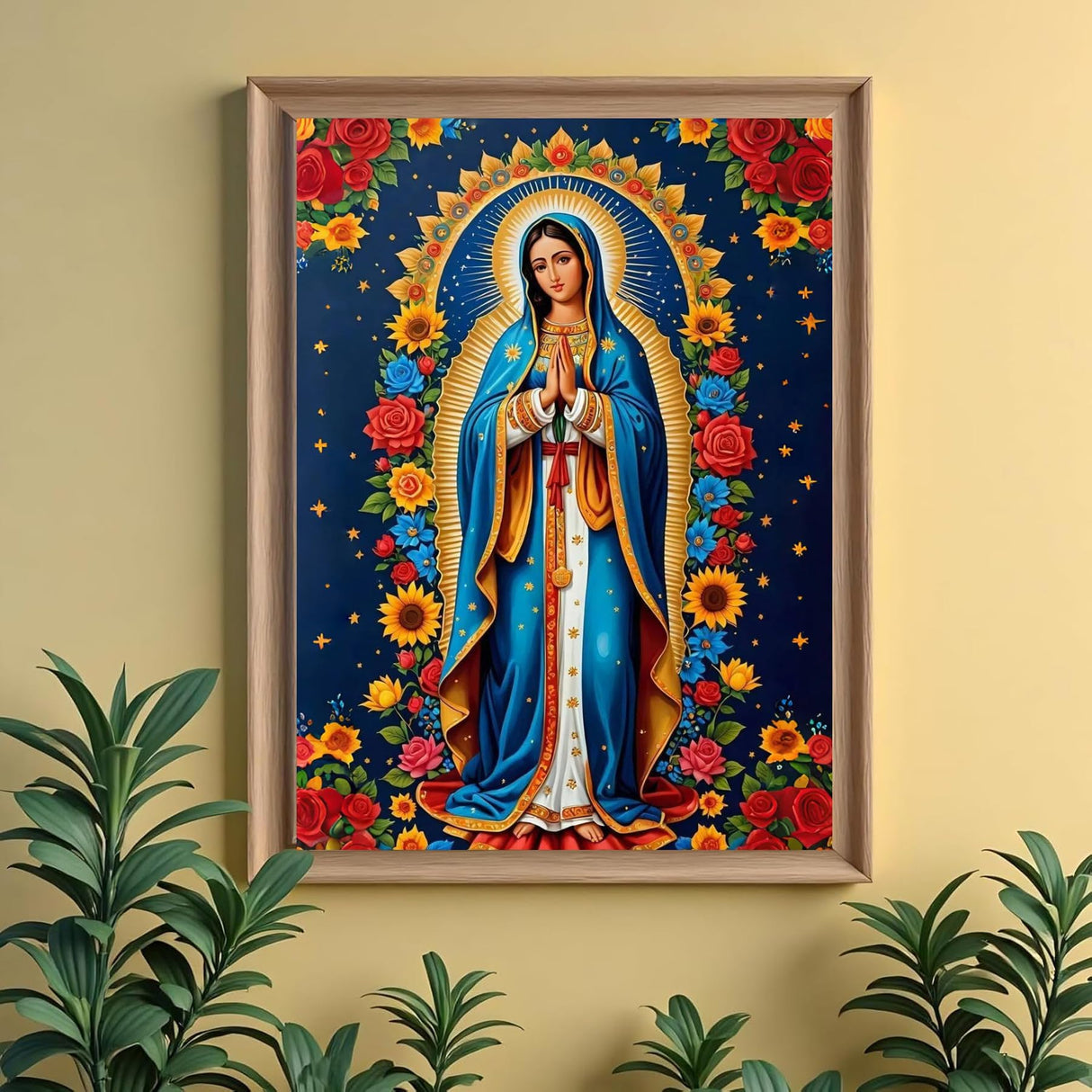 WGSMGL Virgin Mary Diamond Art Painting Kits for Adults, Religious 5D Diamond Painting for Beginners, DIY Full Drill Paint with Diamond, Home Wall Decor 12 x 16 Inch WGSMGL