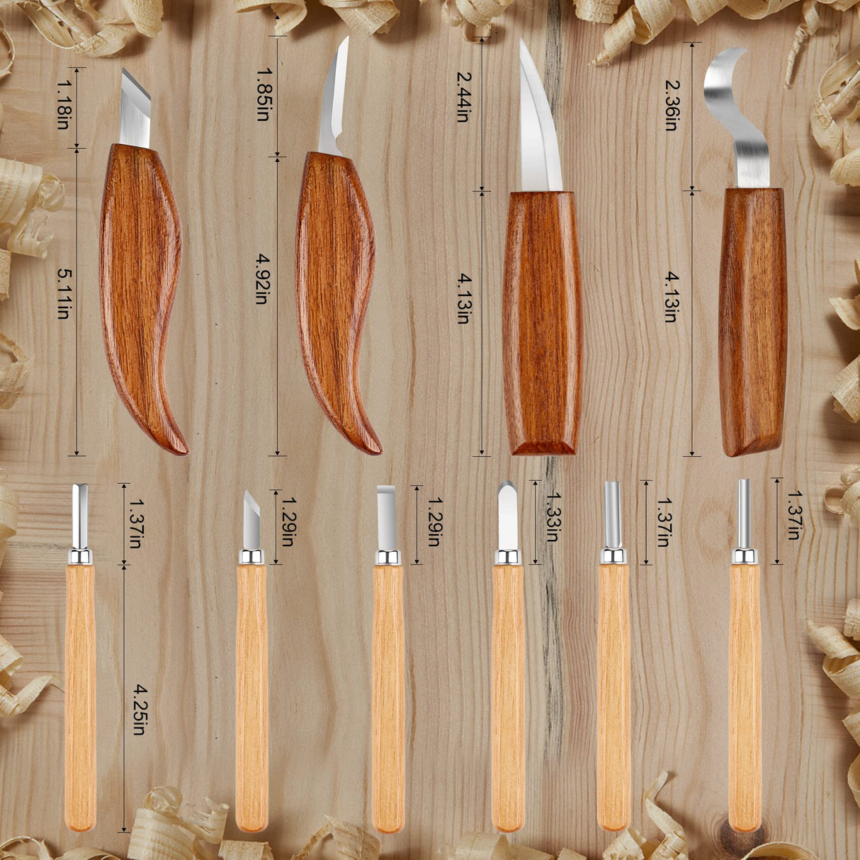 26-in-1 Wood Carving Kit with Detail Wood Carving Knife, Whittling Knife, Wood Chisel Knife, Gloves, Carving Knife Sharpener for Spoon, Bowl, Kuksa Cup (26PCS) Olerqzer