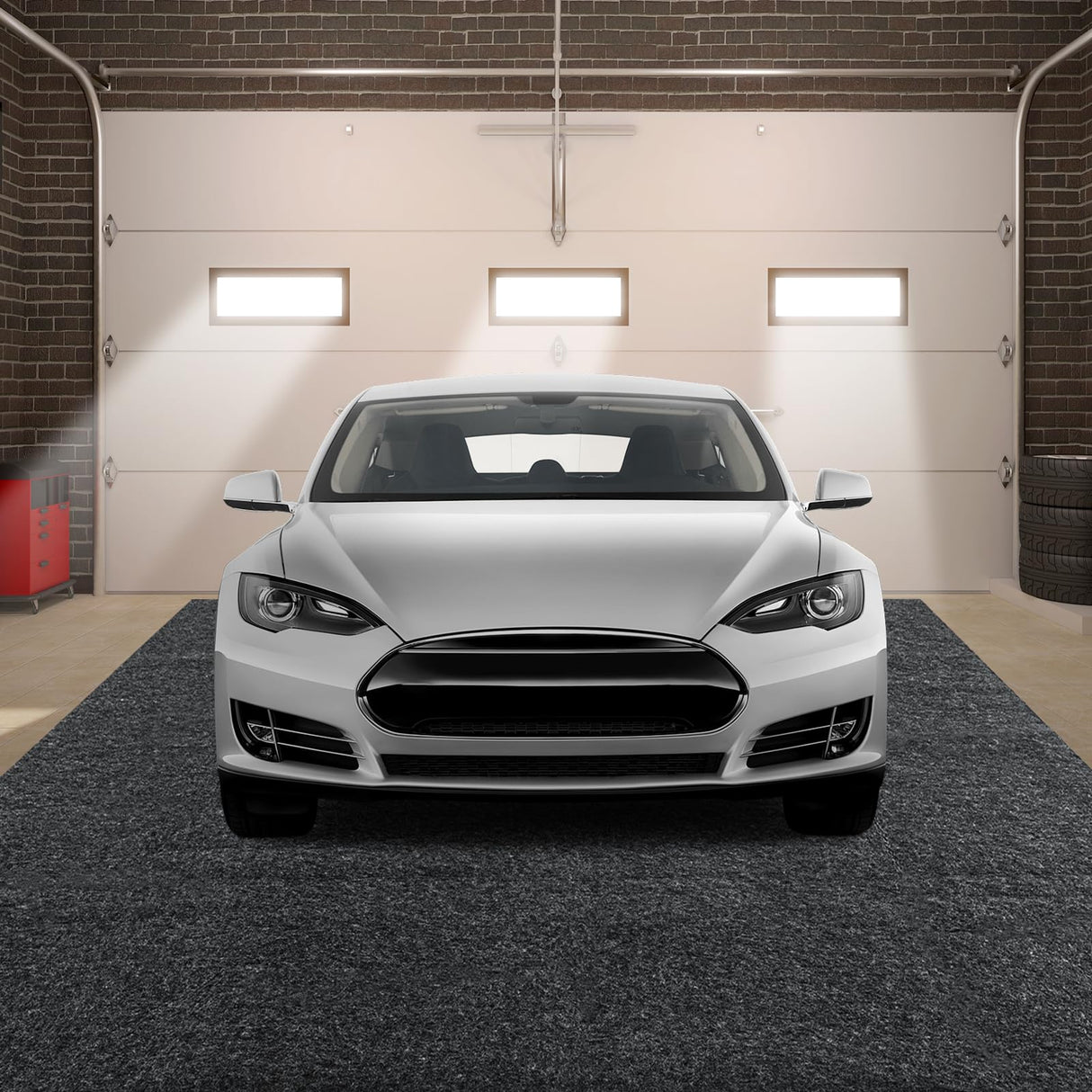 MABOZOO Garage Floor Mat 17x 7.4 Ft,Extra Large Garage Carpet,Reusable Absorbent Oil Spill Mat,Washable Garage Floor Mats for Under Car,Protects Floor from Spills, Drips and Stains,Garage Parking Mat MABOZOO