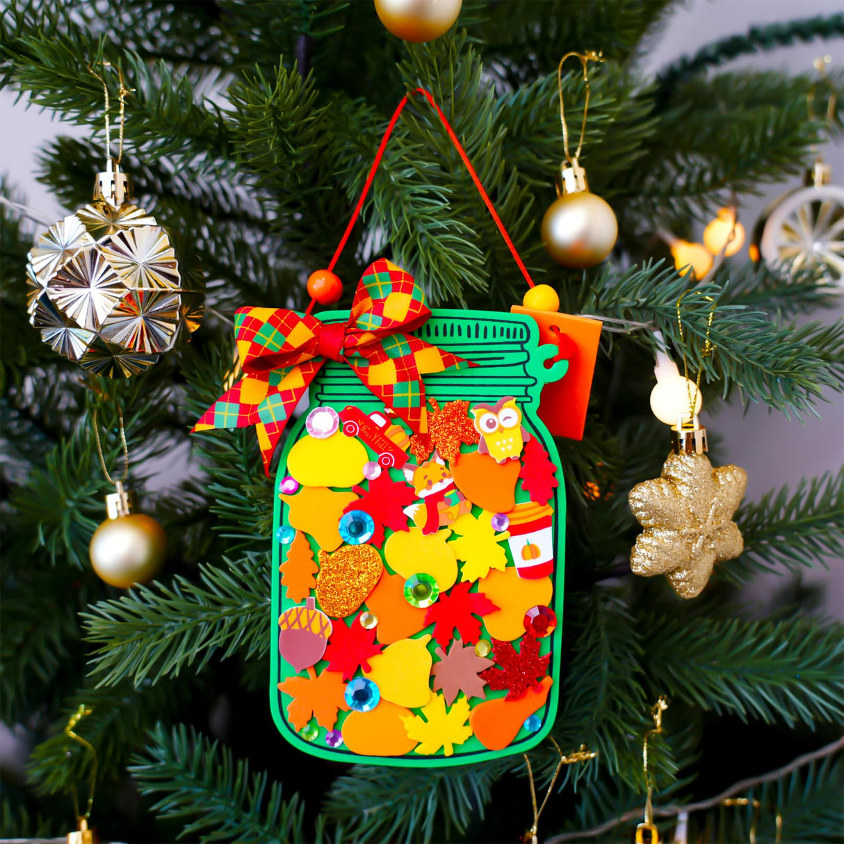 Winlyn 24 Sets Fall Craft Kits DIY Maple Leaf Pumpkin Mason Jar Ornaments Decorations Art Sets Autumn Foam Stickers Easy Thanksgiving Arts and Crafts for Kids Home Classroom Activities Party Favors Winlyn