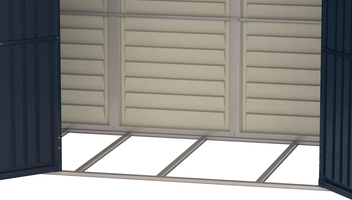 Duramax SideMate Plus 10x4 Vinyl Shed with Foundation Kit – Maintenance-Free Outdoor Storage Shed with Double Doors, Reinforced Metal Frame & Vents – Ideal for Side of House DURAMAX
