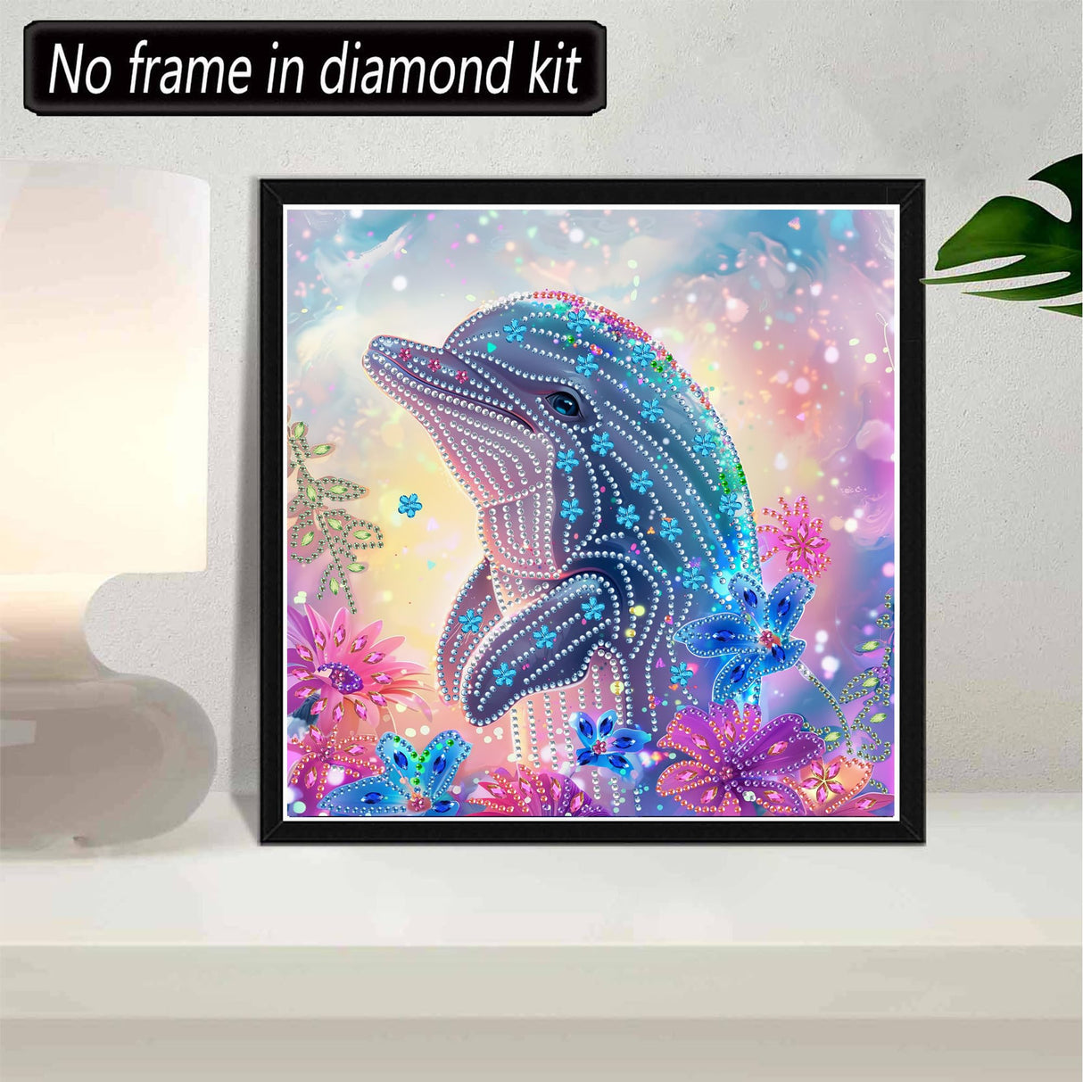 SKRYUIE DIY Diamond Art Kits for Adults Dolphin Special Shape - 5D Diamond Painting Kits for Adults Animal - Crystal Embroidery Cross Stitch - Craft for Wall & Office Decor 12 x 12 Inch c5 SKRYUIE