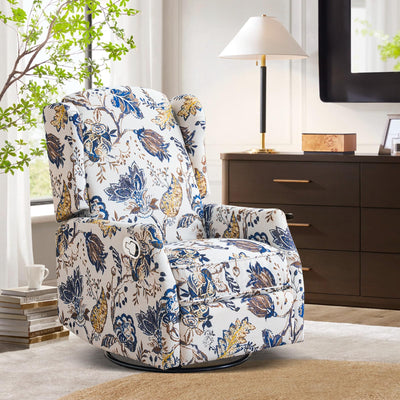 Consofa Swivel Rocker Recliner, Manual Rocker Recliner Chair for Adults, Glider Rocking Chair for Nursery with Padded Seat for Living Room, 360° Swivel Rocking Chair Small Recliners for Small Spaces