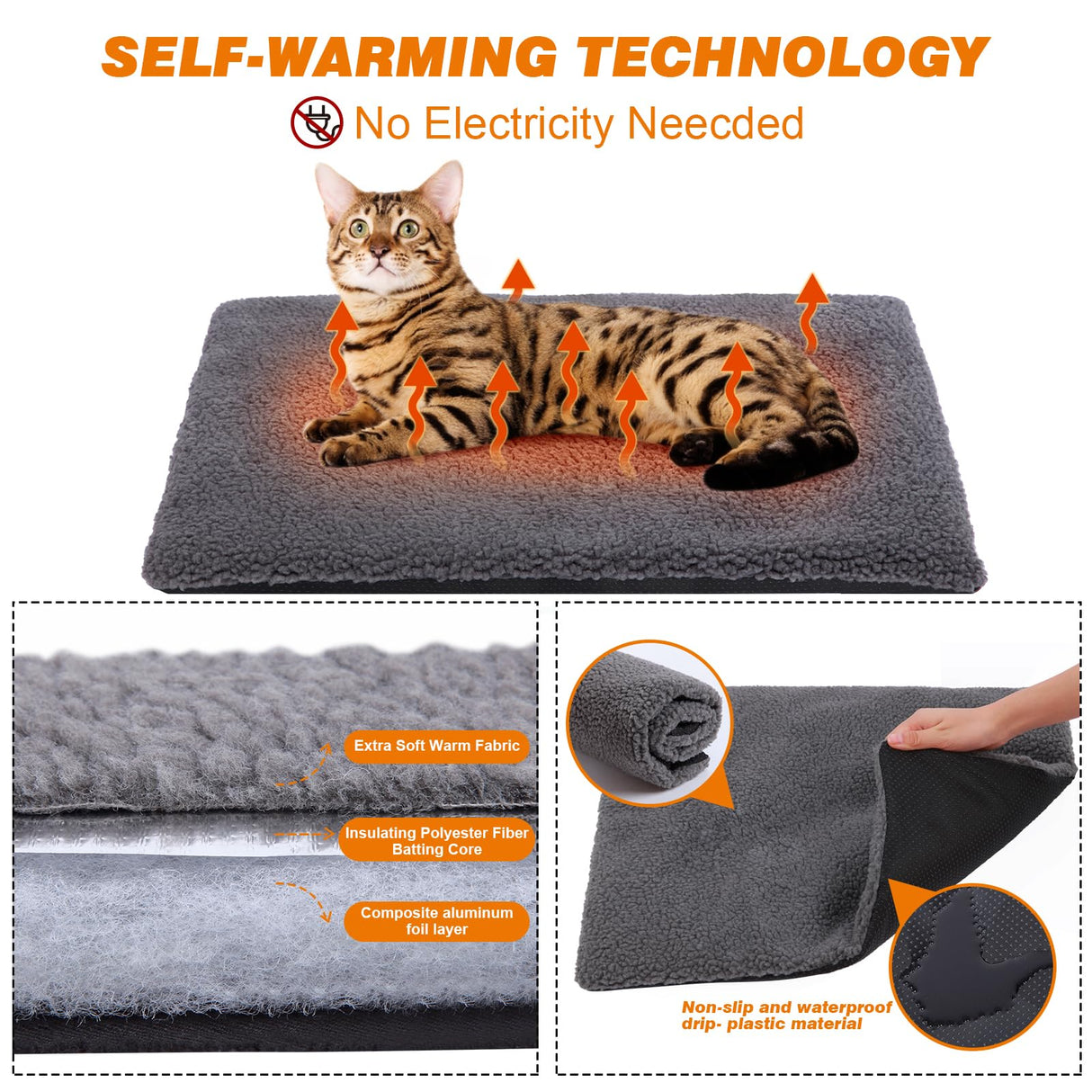 Rockever Outdoor Cat House, Feral Cat House Outdoor Weatherproof with Escape Door and Clear Windows for 2 Cats(with Self Warming Mat Rockever